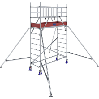 Aluminiowe rusztowanie jezdne Krause ProTec 1000 – wysokość robocza 4,2–14,2 m